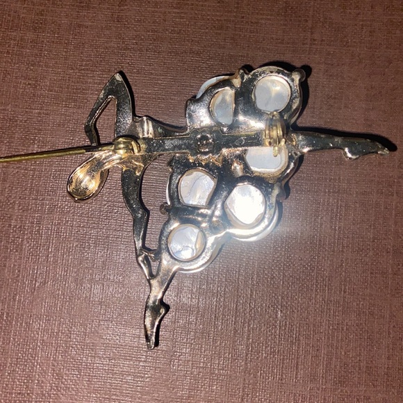 Vintage brooch/pin ballerina mother of pearl gold tone - Picture 4 of 12